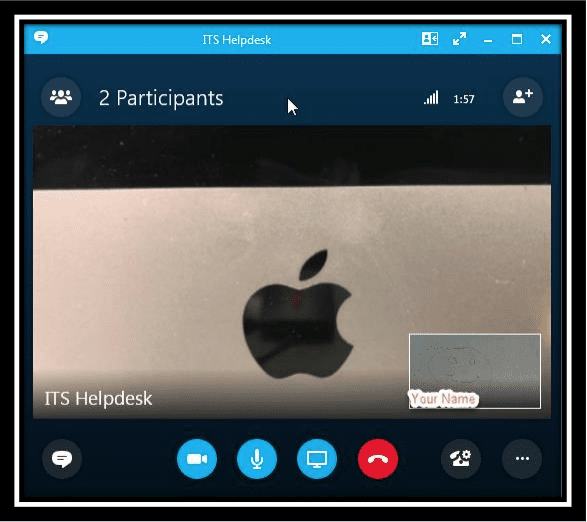 Image displaying a video call with video feed